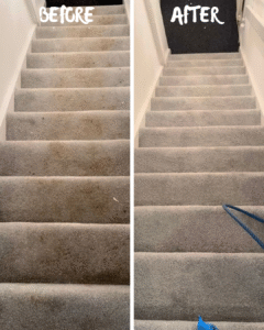 Stairs carpet cleaned in Caterham